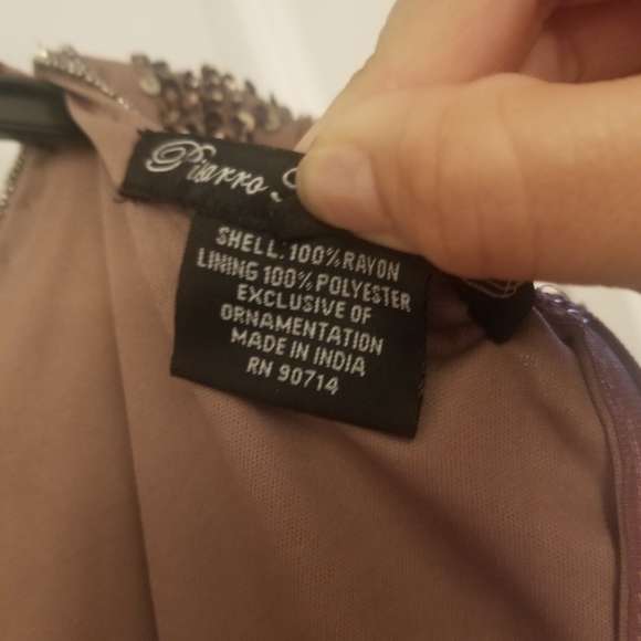 Pissarro nights beaded mesh column gown size 2 - Picture 4 of 7